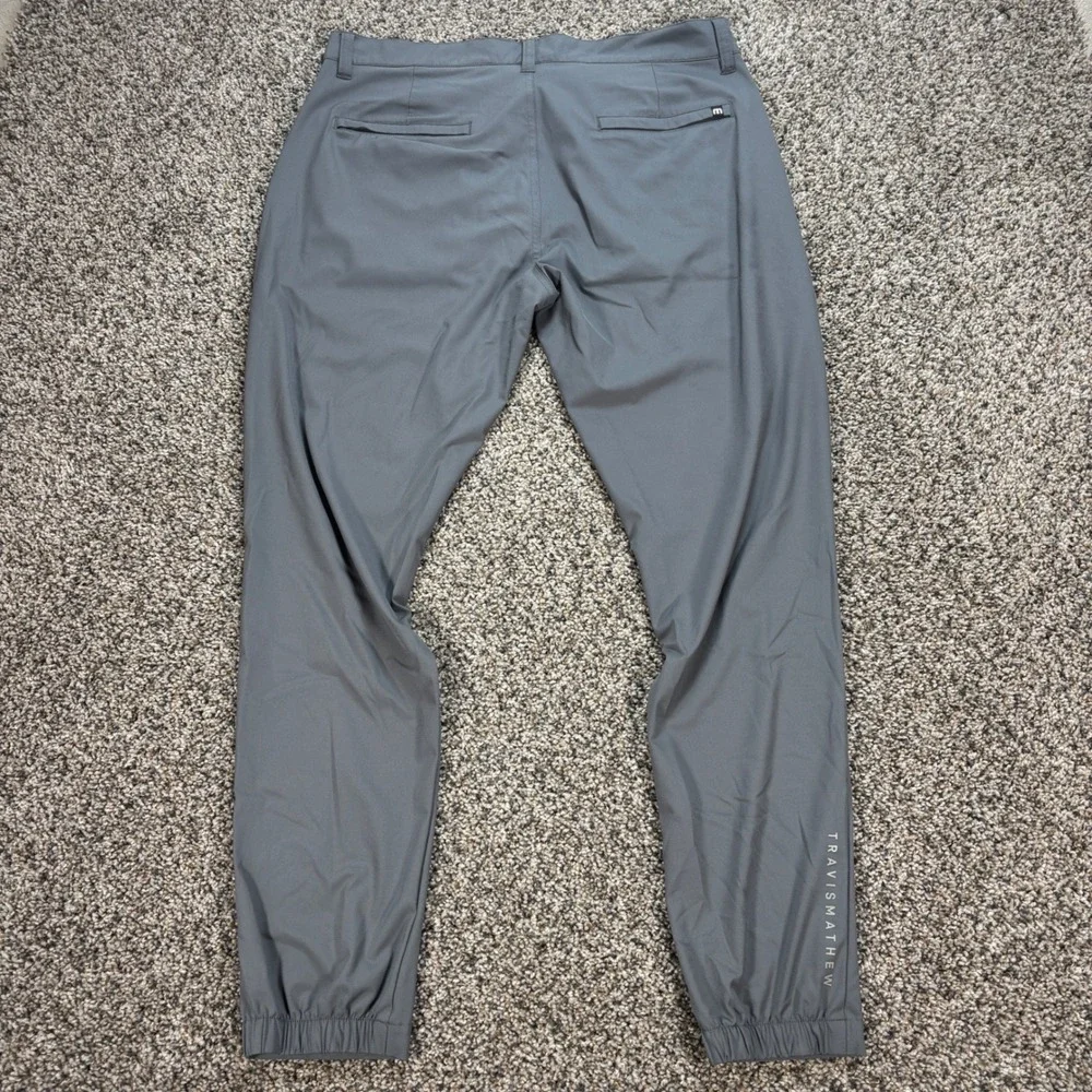 Travis Mathew Men's 34 Grey Active Tech Performance Jogger Pants Golf Casual